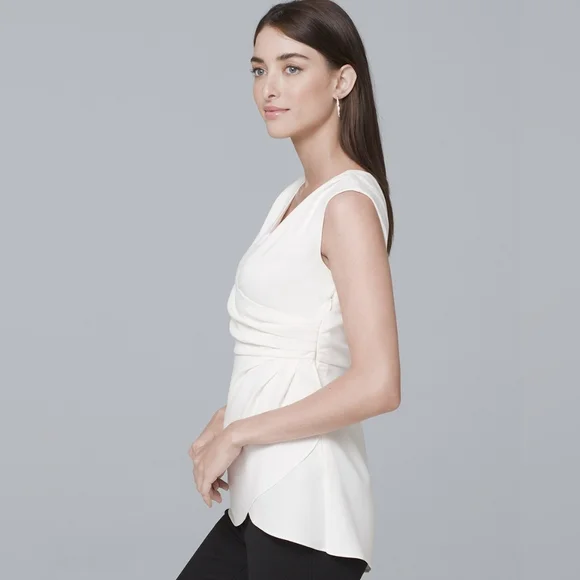 White House Black Market White Sleeveless Top - Picture 3 of 11